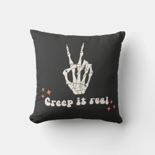 Retro Halloween Creep it Real Skeleton Kissen