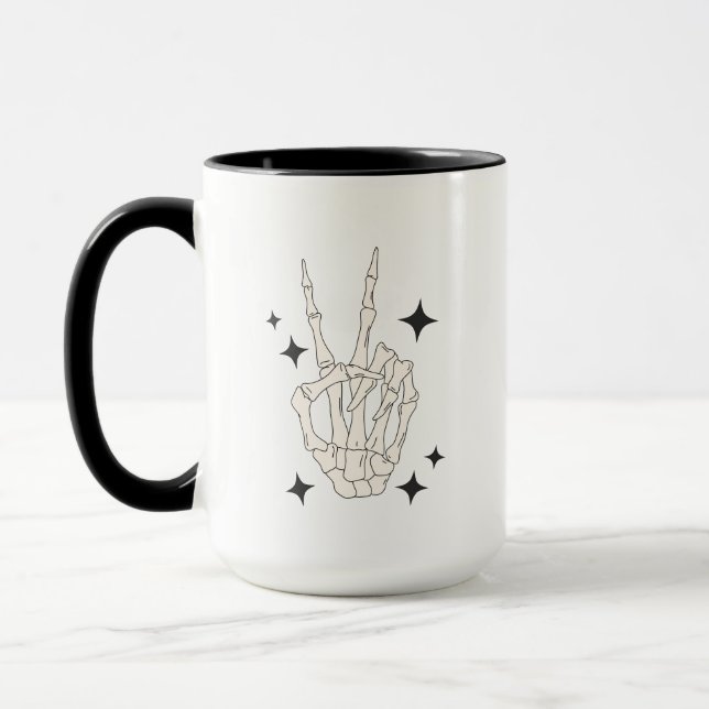 Retro Halloween Creep it Real Skeleton Tasse (Links)