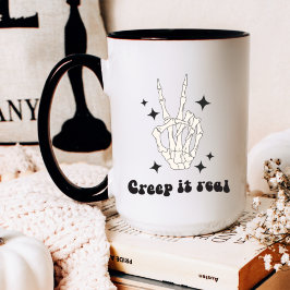 Retro Halloween Creep it Real Skeleton Tasse