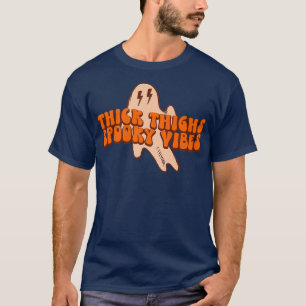 Retro Halloween dicker Oberschenkel Spooky Vibes W T-Shirt