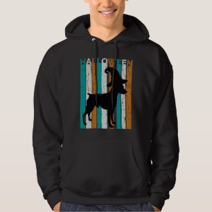 Retro-Halloween-Dobermann-Silhouette Vintage Cool Hoodie