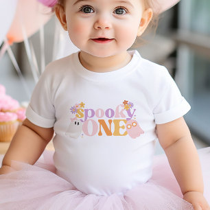 Retro-Halloween-Erstgeburtstag Baby T-shirt