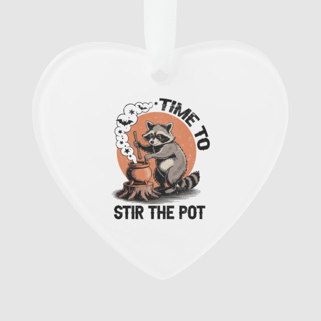 Retro Halloween Feral Time to Stir The Pot Ornament (Vorderseite)