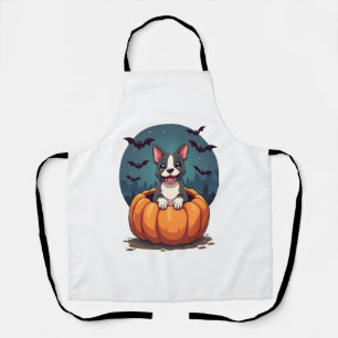 Retro Halloween Geist Französische Bulldogge Gothi Schürze