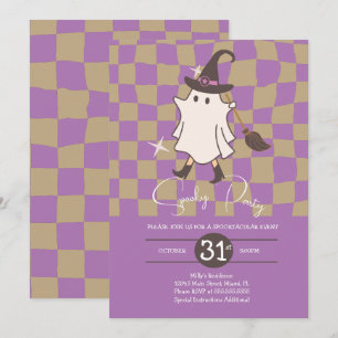 Retro Halloween-Geist Gruseliger Geburtstagsparty  Einladung