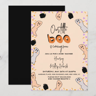 Retro-Halloween-Geist Unsere kleine Boo-Baby-Party Einladung