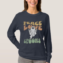 Retro Halloween Ghost Groovy Peace Liebe Spooks
