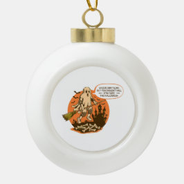 Retro Halloween Ghost Safety - Bleibe Safe Keramik Kugel-Ornament