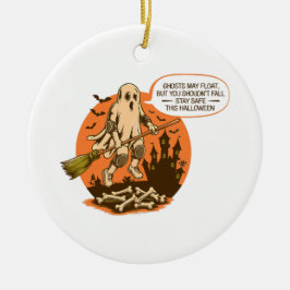 Retro Halloween Ghost Safety - Bleibe Safe Keramik Ornament
