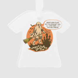 Retro Halloween Ghost Safety - Bleibe Safe Ornament