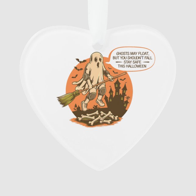 Retro Halloween Ghost Safety - Bleibe Safe Ornament (Vorderseite)