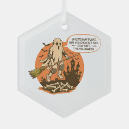 Retro Halloween Ghost Safety - Bleibe Safe Ornament Aus Glas