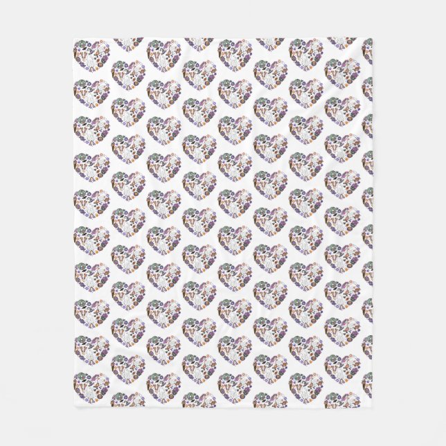 Retro Halloween Ghosts mit Roller Blades Fleecedecke (Vorderseite)