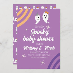 Retro Halloween Groovy Party Babydusche Einladung