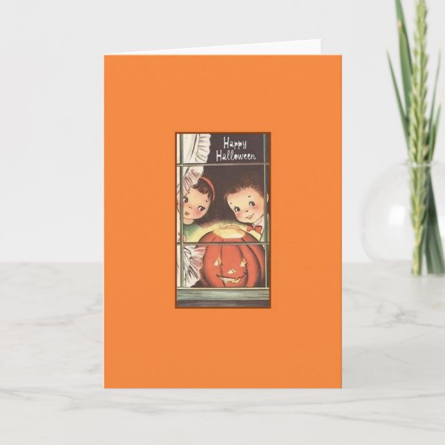 Retro Halloween Grußkarte Karte (Vorderseite)