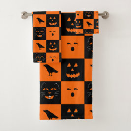 Retro Halloween Handtuchhandtuch-Set Badhandtuch Set