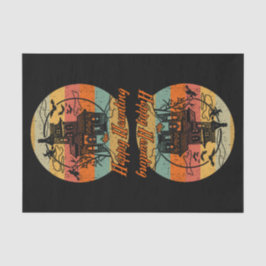 Retro Halloween Happy Haunting Spuk House Seidenpapier