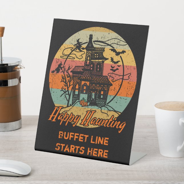 Retro Halloween Happy Haunting Spuk House Sockelschild (In SItu)