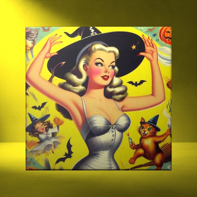 Retro-Halloween-Hexen-Pin-up Fliese (Von Creator hochgeladen)