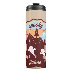 Retro-Halloween-Kostüm Grusel-Hexenhaus-Geist Thermosbecher