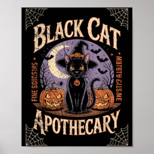 Retro Halloween-Kostüm schwarze Katze M Apotheke 1 Poster