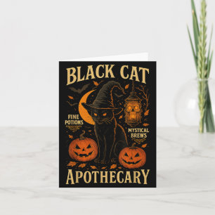 Retro Halloween-Kostüm schwarze Katze M Apotheke Karte