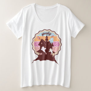 Retro Halloween Kostüm Spooky Spuk House Ghost Große Größe T-Shirt