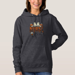 Retro-Halloween-Krankenschwester-Geist-Kürbis-Desi Hoodie