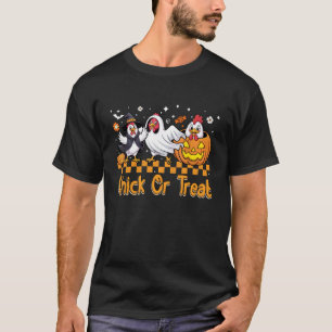 Retro Halloween Küken Oder Treat Gruselige Hühner T-Shirt