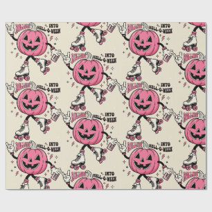 Retro-Halloween-Kürbis Geschenkpapier