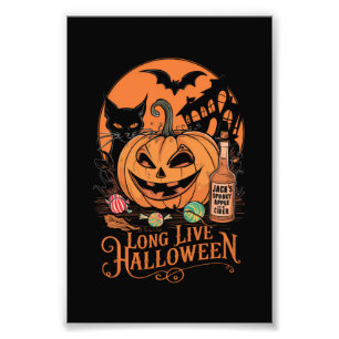 Retro Halloween Lang lebe der Herbst Gruselzeit  Fotodruck