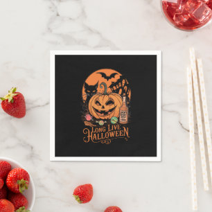 Retro Halloween Lang lebe der Herbst Gruselzeit Serviette