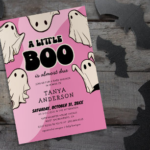 Retro Halloween Little Boo Baby Dusche Einladung