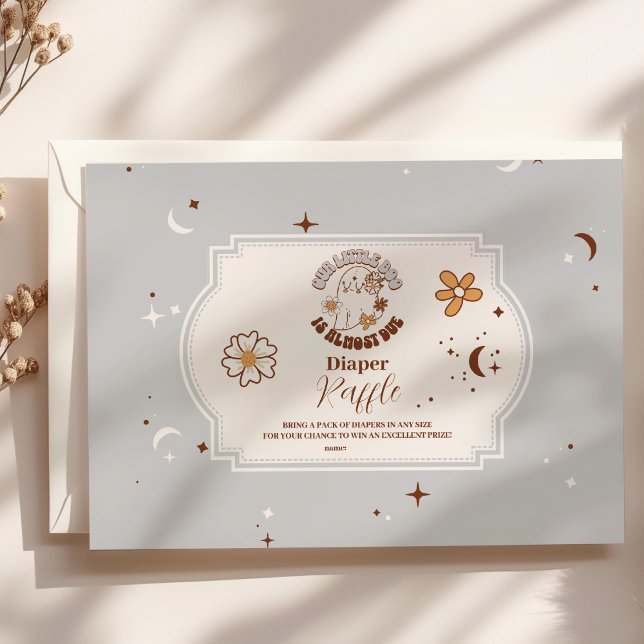 Retro Halloween Little Boo Baby Raffle Diapper Begleitkarte (Von Creator hochgeladen)