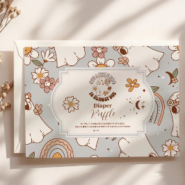 Retro Halloween Little Boo Baby Raffle Diapper Begleitkarte