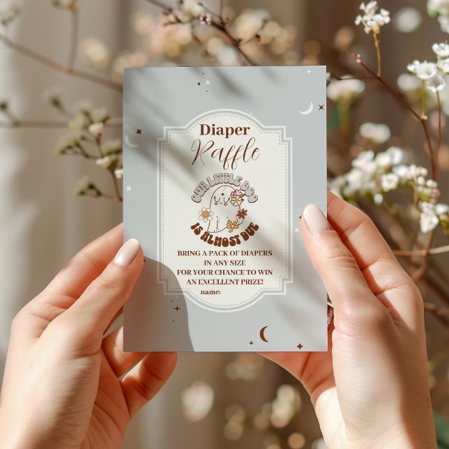 Retro Halloween Little Boo Raffle Diapper Begleitkarte (Von Creator hochgeladen)