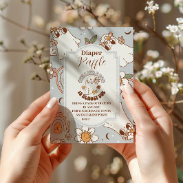 Retro Halloween Little Boo Raffle Diapper Begleitkarte