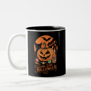 Retro Halloween Long Live Fall Spooky Saison Zweifarbige Tasse