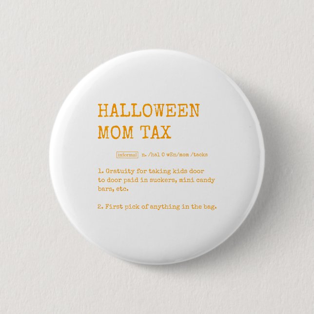 Retro Halloween Mama Tax Definition Trick oder Beh Button (Vorderseite)