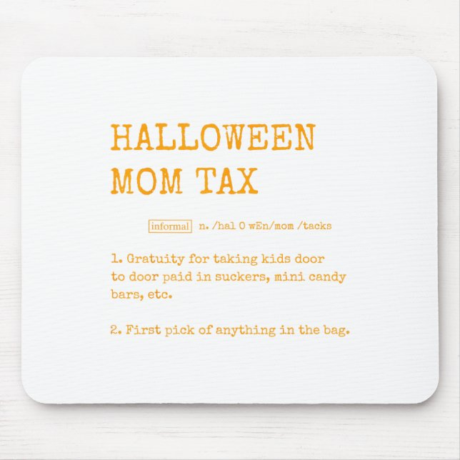 Retro Halloween Mama Tax Definition Trick oder Beh Mousepad (Vorne)