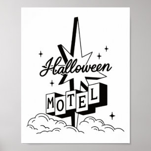 Retro Halloween Motel Shirt Creepy Vintag Spuk Poster