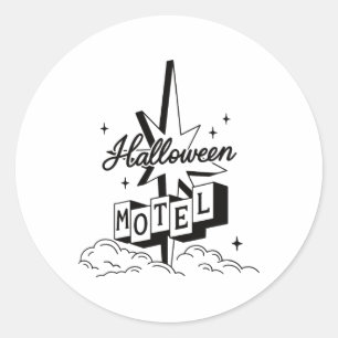 Retro Halloween Motel Shirt Creepy Vintag Spuk Runder Aufkleber
