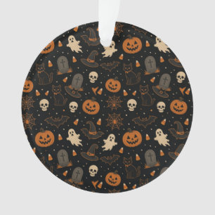 Retro-Halloween-Muster-Acrylschnitzerei Ornament