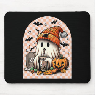 Retro Halloween Niedlich Ghost Drink Kaffee Pumpki Mousepad