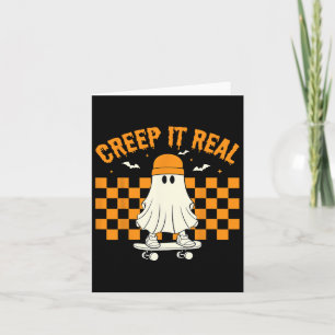 Retro Halloween Niedlich Ghost Halloween Creep It  Karte