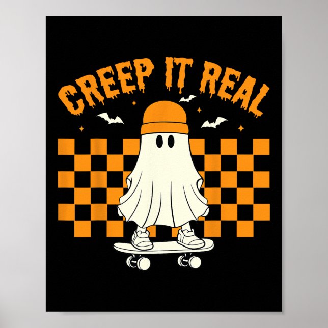 Retro Halloween Niedlich Ghost Halloween Creep It  Poster (Vorne)