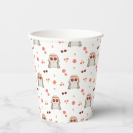 Retro Halloween Niedlich Kids Floral Ghost Pappbecher