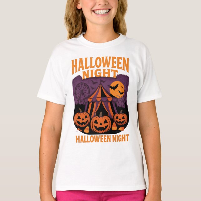 Retro Halloween Night Festival Kleidung Unisex T-Shirt (Vorderseite)