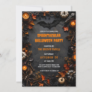 Retro-Halloween-Party-Einladung, Vintage-Gotik Einladung