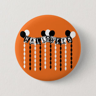 Retro Halloween-Party Streamers Button